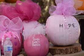 Pumpkin decorating for breast cancer awareness. Changing The Color Of October Local Lompocrecord Com