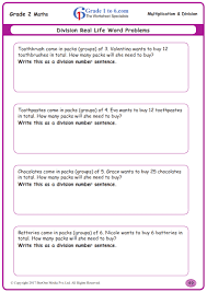 Problem sums involving multiplication in worksheet on word problems on division, all grade students can practice the questions on word problems involving division. Division Number Sentence Worksheets Www Grade1to6 Com
