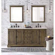 Each drawer is framed in slim, elegant molding. Home Decorators Collection Clinton 72 In W Double Vanity In Almond Latte With Natural Marble Vanity Top In White With White Sink 9785100810 The Home Depot