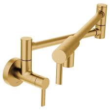 moen modern brushed gold 2 handle wall