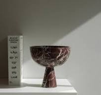 Rosso Levanto Marble Pedestal Bowl XL