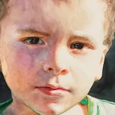 Progression of a portrait from earlier this year. 12x16 inches watercolor 