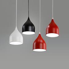 110v 220v Led Modern Hanging Light Fixtures Black White Red Painted Iron Lampshade Nordic Pendant Lamp For Kitchen Dining Room Pendant Lights Aliexpress