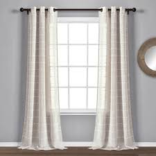 Did you scroll all this way to get facts about beige and white buffalo check curtains? Set Of 2 84 X38 Farmhouse Texture Grommet Sheer Window Curtain Panels Beige Lush Decor Target