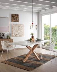Comforium table fixe rectangulaire contemporaine 190 cm coloris mara graphite. Argo Table 160 Cm White Melamine Wood Effect Legs Kave Home