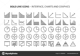 graphs bold line icons illustrations vector editable stroke