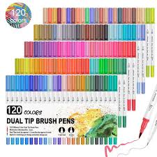 The fine point is great for detail; 120 Colors Dual Tip Brush Pen Art Marker Pens Fineliner Watercolor Drawing Marker Coloring Supplies Buy At A Low Prices On Joom E Commerce Platform