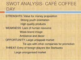 If yes, here is a sample swot analysis for a coffee shop company to help you form a competitive strategy. Analysis Of Marketing Strategies Barista Vs Cafe Coffee Day