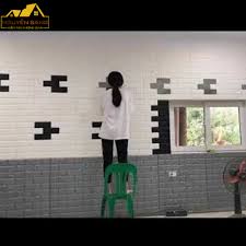 Xốp dán tường giả gạch màu đen - Trang trí nội thất Nguyễn Sang