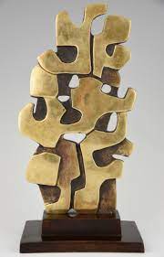 The dark or greenish brown patina that forms on bronze is highly desirable and should be preserved; Abstract Bronze Sculpture Deconamic Recent Added Items European Antiques Decorative