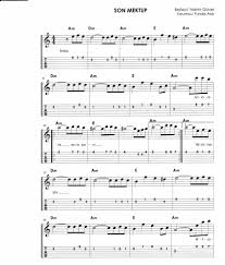 Son Mektup Sarkisi Notalari Notalara Dokulmus Muzik Gitar Dersleri Gitar