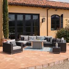 Soho 10 Piece Seating With Fire By Sirio Fire Table Desert Backyard Outdoor Decor