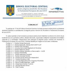 Ora 11:00 bec a anunțat primele date oficiale parțiale până la 10:23 Alegeri Europarlamentare 2019 Candidati Independenti Partide Lista Oficiala Bec Ce I Cu Noi Un Blog Educativ Despre Comportamentul Uman