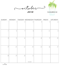 Monthly Wall Calendar 2018 October Calendario Calendario 2018 Planificador