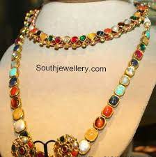 Colorful Navaratna Jewellery Designs Amrapali Exhibition Jewellery Designs Jewelry Design Gold Necklace Simple Jewelry