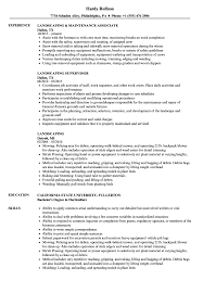 Landscaping Resume Samples Velvet Jobs