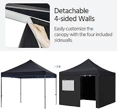 Amazon.com: Yaheetech 10x10 Pop Up Commercial Canopy Tent with 4 Removable  Sidewalls, Sandbags, Stakes & Ropes, Waterproof Instant Canopies for ...