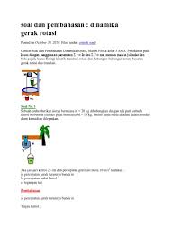 Percepatan sudut rotasi katrol jika dinyatakan dalam percepatan gravitasi gadalah …. Soal Dan Pembahasan Dinamika Gerak Rotasi
