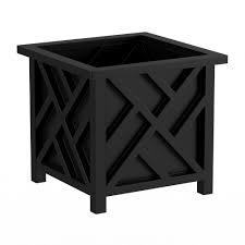 Create fantastic focal points to display your plants with our selection of garden baskets, plant pots, planters, and sleepers.add character to your garden and enjoy the versatility to move your favourite flowers and shrubs around throughout the year. Pure Garden Black Plastic Square Planter Box With Lattice Pattern Hw155010 The Home Depot