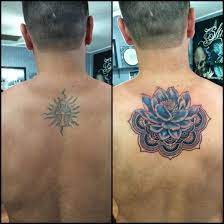 Cover Up Tattoo Before And After Lotus Mandala Tatuajes Tapar Tatuajes Mandalas Design