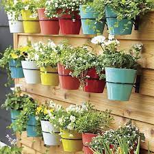 festive small aqua planter in planters gardening crate and barrel hanging outdoor wall patio garden 6
