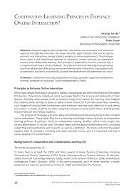 Pdf Cooperative Learning Principles Enhance Online Interaction1