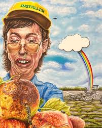 How you like them apples? Fun fact- The last real job I had before I  decided to become an artist, was working at a college (in the museum  department) as an installer.