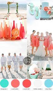 Long bridesmaid dresses with pockets plus size bridesmaids dress chiffon aline slit prom evening gown for women ryz02. Inspirational Beach Wedding Ideas Shades Of Coral Turquoise Beach Wedding Turquoise Beach Wedding Coral Beach Theme Wedding