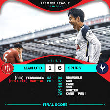 10) tottenham's third and fourth goals encapsulated the game nicely. Squawka Football On Twitter Man Utd S Heaviest Premier League Defeats October 1996 Newcastle 5 0 Man Utd October 1999 Chelsea 5 0 Man Utd October 2011 Man Utd 1 6 Man City October 2020 Man