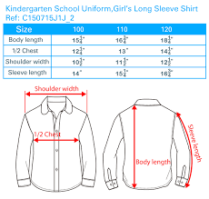 Kindergarten Uniform Size Chart