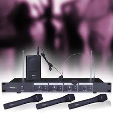 4 led recessed lighting wet locations wireless headphones. Dj Karaoke Wireless Microphone Set 4 Channel Receiver Funk Headset System Ibiza Vhf4 Etc Shop Lamps Furniture Technology Household All From One Source Etc Shop
