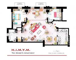 Artist Draws Detailed Floor Plans Of Famous Tv Shows How I Met Your Mother Ted Mosby Apartment Floor Plan