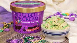 The flavor combination ranks in many people's minds as tantamount to the building of the great pyramids, or even interstate 10. Mardi Gras King Cake Ice Cream Will Be Anywhere Blue Bell Is Sold