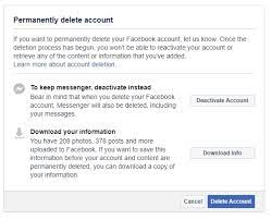 Next, click delete account (or opt to deactivate account or download info). How To Permanently Delete Your Facebook Account April 2020