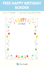 Happy Birthday Page Border In 2020 Craft From Waste Material Happy Birthday Letter Paper
