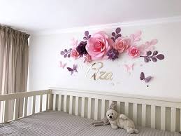 Nursery Paper Flowers Paper Flowers Over The Crib Baby Baby Room Wall Decor Paper Flower Arrangements Paper Flower Wall Decor