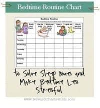 free printable bedtime routine chart reward charts 4 kids