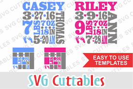 Free Baby Birth Announcement Template Svg Free Download Svg Cut Files Fonts