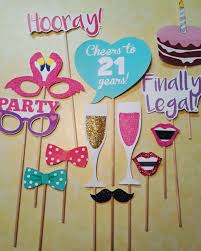 Diy 18th Birthday Photo Booth Props 21st Birthday Photo Booth Props These Make An Awesome Gift For Someone Who S Finally Turning 21 Birthday Props 21st Birthday Decorations 21st Bday Ideas