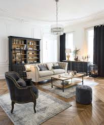 Hocker Mit Capitonne Steppung Aus Schwarzem Samt Larry Maisons Du Monde Townhouse Interior New Living Room Affordable Furniture