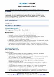 operations administrator resume samples