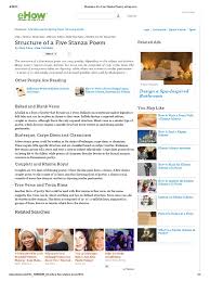 Stanza definition, quatrain poem examples. Structure Of A Five Stanza Poem Ehow Ballad Poetry