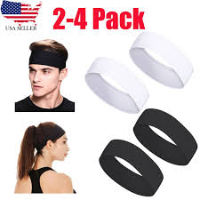 Mens Women Sports Sweat Headband Sweatband Gym Yoga Stretch FAST SHIP 2-4  Pack | eBay