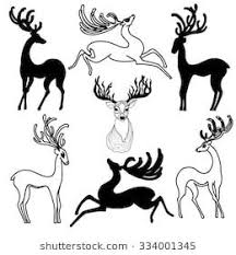 Vector Illustration Of Collection Of Christmas Deers Eps 10 Sanat Semboller Geyik