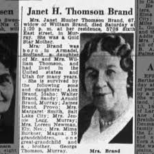 Obituary for Janet Hunter Thomson