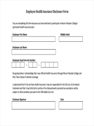 Nevertheless, we strongly recommend that you find a health insurance policy that suits your needs so you will avoid any unforeseen severe financial burden should you need healthcare during your remaining time in the us. Free 9 Employee Health Forms In Pdf Ms Word