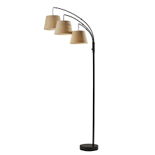 Globe electric 67395 barden floor lamp, dark bronze with beige. Adesso Antique Bronze 3 Arm Arc Floor Lamp Overstock 30676292