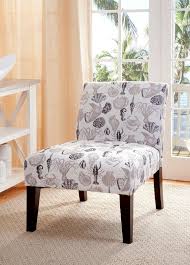 Coastal Nautical Upholstered Armless Accent Slipper Chairs Upholstered Chairs Upholstered Side Chair Chair