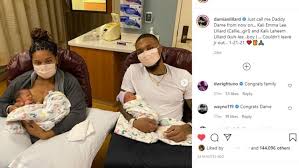 Damian lillard from the portland trail blazers recently got engaged to his longtime girlfriend, kay' la hanson, who is also the mother of his adorable son. Blazers Star Damian Lillard Fiancee Welcome Birth Of Twins Kgw Com