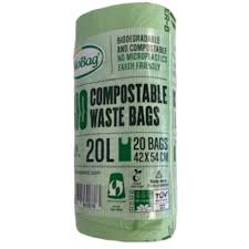 Made from corn starch, vegetable oils and fully compostable polymers, these bags meet stringent requirements of municipal composting programs: Biobag Compostable Bin Liners 20 Litre 20 Bags First Ray